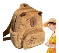 Gacqpli Zaino di peluche - Graziosa borsa Capybara - zaino per la scuola per bambini a forma di animale come giocattolo, per donne e ragazze, uso quotidiano, scuola, università, shopping all'aperto