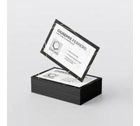 Gadaleta Digital Industries - Biglietto da Visita F.to 8,5x5,5cm PERSONALIZZATO LUXURY 100 pz | PERSONALIZZA LIBERAMENTE | Stampa a Colori solo Fronte | Elegante | Nero e Oro