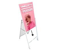 Gadaleta Digital Industries - Cavalletto Espositivo Bifacciale 70×100 cm - Forex Resistente Esterni & Interni - Ideale per Fiere, Mercati e Stand