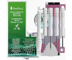GadFull Batteria ad Alta Capacità compatibile con iPhone 11 Pro | 2026 Data di produzione | incl. Set di riparazione manuale & Kit strumenti Profi | Nuova Batteria Cellulare Extra