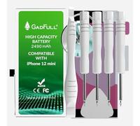 GadFull Batteria ad Alta Capacità compatibile con iPhone 12 mini | 2024 Data di produzione | incl. Set di riparazione manuale & Kit strumenti Profi | Nuova Batteria Cellulare Extra