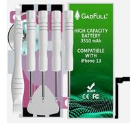GadFull Batteria ad Alta Capacità compatibile con iPhone 13 | 2025 Data di produzione | incl. Set di riparazione manuale & Kit strumenti Profi | Nuova Batteria Cellulare Extra