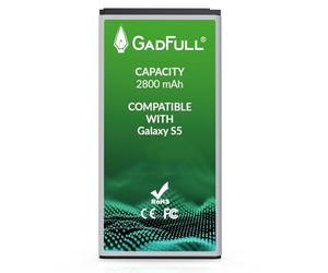 GadFull Batteria compatibile con Samsung Galaxy S5 | 2026 Data di produzione | Corrisponde al EB-BG900BBE EB-BG900 originale | Compatibile con Galaxy S5 SM-G900F