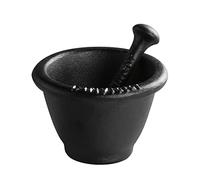 gadget da cucina Grande set di mortaio e pestello in ghisa, macina spezie in ferro nero, fatto a mano
