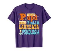 Gadget Divertente Regalo papà Figlia Laurea Psicologia Maglietta, Uomo, Viola, 3XL