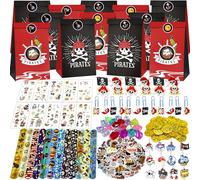 Gadget Pirati, Pirata Party Pensierino Pirata Compleanno per Bambini, PQKL-party Festa dei Pirati, Feste di Compleanno per Bambini, Sacchetti Regalo per Feste di Compleanno, Monete d'oro, Portachiavi