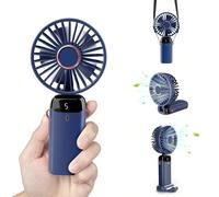 Gadget rinfrescante essenziale per l'estate, ventilatore portatile ricaricabile USB da 1200mAh con 5 velocità regolabili, supporto per telefono e display digitale - Portatile e ricaricabile, brezza is