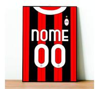 Gadget Tifoso su Pannello in Legno - Decorazione Tifoso Calcio Serie a Personalizzata - Quadro in Legno Interista Milanista Napoletano Foto Regalo - 40x30 cm (MILAN)