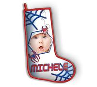 gadgeteventi Calza Personalizzata della befana Ragnatela con Nome e Foto per Natale ed Epifania