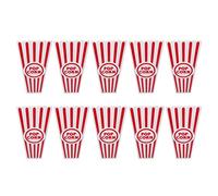 Gadgetime USA Contenitori per popcorn in plastica per serate di cinema, secchi per popcorn rossi e bianchi, in stile vintage, alti e riutilizzabili, per carnevale, lavabili in lavastoviglie