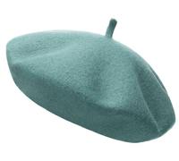Gadgets Mafia Berretto da donna, berretto francese, in lana, tinta unita, vintage, classico, per inverno, autunno, da donna, morbido, caldo, per attività all'aperto, unisex, Menta scura, Taglia unica