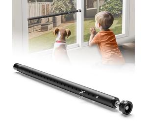 Gadgetzan Barra di sicurezza per porta scorrevole, regolabile, 43-127 cm, con base in gomma, per patio, porta scorrevole in vetro, finestra, sicurezza per bambini, antifurto (nero, 1 confezione)