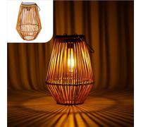 Gadgy Lampada Solare da Giardino con Effetto Rattan - Lanterna Solare per Esterni Impermeabile - Luce Decorativa a LED per Giardino, Balcone o Tavolo - Ricaricabile ed Ecologica