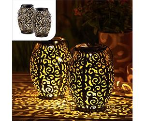 Gadgy Lanterna Solare Orientale da Esterno - Luci Solari Impermeabili da Appendere o da Tavolo - Lampada Decorativa per Giardino, Terrazza, Balcone - Illumina in Modo Sostenibile