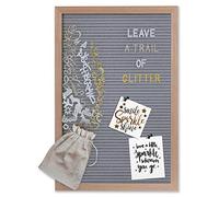 Gadgy ® Retro Letter Board Grigio | con Lettere in Oro 510 Oro, Argento e Bianco, Legno, Nero, 30 x 45 cm
