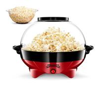 Gadgy - Macchina per popcorn rotonda 800 W con superficie riscaldante rimovibile antiaderente, macchina per popcorn silenziosa e veloce con zucchero, olio,