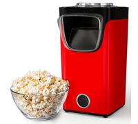 Gadgy Macchina Popcorn | Macchina per Pop Corn ad Aria Calda l Preparazione Salutare, Senza Olio o Grassi l Macchina Pop Corn con Misurino e Coperchio Superiore Rimovibile l Rivestimento Rosso Retrò