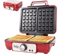 Gadgy ® piastra per Waffle alla Belga | Superficie Antiaderente | 2 Piastre da 23x16,8 cm | Piastra per Waffle 1000 W | Temperatura Regolabile e Indicatori LED | Per Feste e Dessert