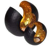 Gadgy Porta Candele, set da 2 - Porta Candele da Tavolo Piccolo e Grande - Porta Tealight Decorativo - Lanterna Portacandela - Porta Candele in Metallo Nero e Oro - Porta Lumini da Tavolo