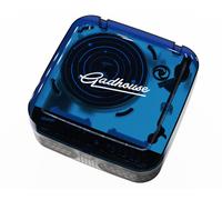 Gadhouse Cosmo Solar Edition - Giradischi in vinile portatile Bluetooth, radio FM, streaming, scheda USB/SD, altoparlanti stereo integrati, modalità DJ, design classico trasparente, blu Nettuno