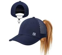 GADIEMKENSD Cappelli Ponytail per Donne Cappello da Baseball Estivo con Foro per Coda di Cavallo Cordoncino Regolabile Rete Traspirante Cappello da Sole Alto Bun per Corsa Escursionismo Blu Navy