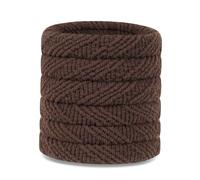 GADIEMKENSD Elastici per Capelli per Donne Senza Danno Fasce di Gomma alla Moda per Capelli Spessi Porta-Coda Morbidi Accessori per Palestra Fascie per Sport di Pallavolo 6 pezzi, Marrone Scuro