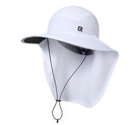GADIEMKENSD Foldable Sun Hat with Neck Flap, UPF 50+ Sun Protection, Quick Drying And Breathable, Wide Brim Summer Hat with Windproof Strap, Elastic Performance Fabric Unisex. White
