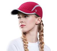 GADIEMKENSD Foldable Tech Running Hat for Women Cooling Ponytail Hats Light Quick Dry Baseball Caps Ultra-Thin Unstructured Gorras para Mujer Fitted for Beach Tennis Travel Hiking Golf Rose Red