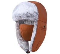 GADIEMKENSD Winter Trapper Hat for Women And Kid Warm Russian Gas Ushanka for Men Snow Ski Clothes Hunting Trooper Hat with Earflaps Chin Strap Windproof Face Mask Faux Fur Aviator Warm Hat Camel L