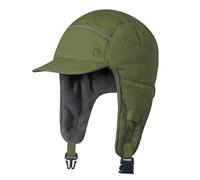 GADIEMKENSD Winter Trapper Hunting Hat with Earflaps Brim Visor Reflective Baseball cap Warm Aviator Hats for Ski Rain Work Golf Running Outdoor Army Green