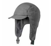GADIEMKENSD Winter Trapper Hunting Hat with Earflaps Brim Visor Reflective Baseball cap Warm Aviator Hats for Ski Rain Golf Work Running Outdoor Gray