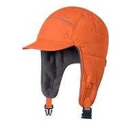 GADIEMKENSD Winter Trapper Hunting Hat with Earflaps Brim Visor Reflective Baseball cap Warm Aviator Hats for Ski Rain Work Golf Running Outdoor Orange