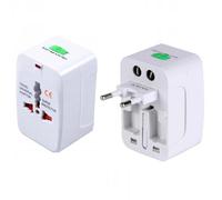 GADIRIA Confezione da 2 adattatori per presa universale da viaggio. Compatibile con prese europee, USA, UK e Australia. Filtro di sovrensione. Indicatore LED. Tensione massima: 250 V, 10 A.