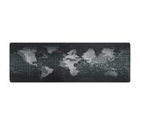GADIRIA Tappetino per mouse XXL · Mappa Mondi · 880 x 300 mm, base in gomma antiscivolo, impermeabile e bordi rinforzati - Mouse Pad ideale per mouse, tastiera, computer e giocatori