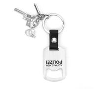GADITIEK Portachiavi apribottiglie polizia, portachiavi cartuccia manette pistola, apribottiglie birra in acciaio inox per birra, regali polizia divertente come un souvenir