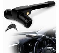 GADLANE Bloccasterzo nero con barra a T, dispositivo antifurto per auto, adatto per auto, furgoni e roulotte con 2 chiavi, resistente blocco per volante (nero)