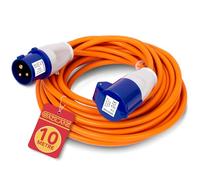 GADLANE Cavo di prolunga CEE, 10 m, robusto, per roulotte, 16 Ampere, 240 V, cavo da campeggio, ben visibile, colore arancione, ideale per camper (10 metri)