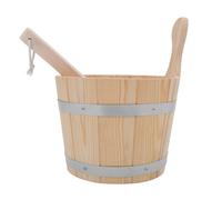 Gadpiparty 1 Set di Secchio da Bagno in Legno da 5 Litri per Sauna con Paletta - Secchio in Legno per Bagno Turco con Manico ergonomico Forniture per Il Divertimento in Sauna