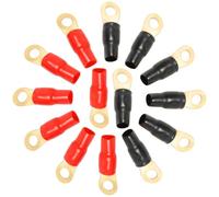 Gadpiparty 10 Paia Terminali Anello in Rame Gauge Isolati con Tubo Termorestringente Connettori Elettrici Crimpabili per Fili di Alimentazione e Massa Kit Rosso e Nero per Auto e Officina