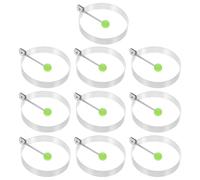 Gadpiparty 10 pezzi Anelli per Uova in Acciaio Resistente per Frittata e Uova Fritte Stampi Rotondi Sicuri e Facili da Pulire per Colazione e Pancake