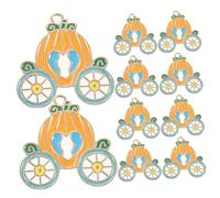 Gadpiparty 10 Pezzi Charm Zucca Carrozza per Borse e Portachiavi Decorazione Appendibile Halloween Ciondolo Carrozza Arancione Resistente e Facile da Usare per Borse Portachiavi e Accessori