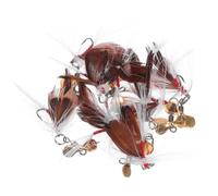 Gadpiparty 10 Pezzi Esca da Pesca a Mosca con Propulsore Dorato 2,89cm 0,28g, Esca Artificiale in Plastica e Metallo, Non Danneggia le Lenze, per Trota e Piccoli Pesci, per Pesca in Fiume