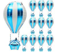 Gadpiparty 10 Pezzi Palloncini Mongolfiera in Alluminio Blu per Festa di Compleanno Decorazioni di Scena Eleganti per Eventi Sfondo Fotografico per Party e Cameretta