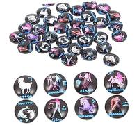 Gadpiparty 100 Pezzi Cabochons Stampati con Stili Segni Zodiacali per Decorazioni Diy Superficie e Resistente All