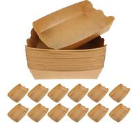 Gadpiparty 100 pezzi Confezione Contenitori Alimentari in Carta Kraft con Rivestimento per Fritti Barchette Resistenti all'Olio per Snack e Cibo da Asporto per Feste e Ristorazione