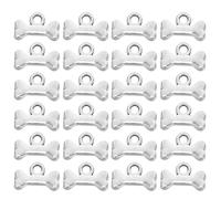 Gadpiparty 100 pezzi di ciondoli a forma di osso di cane: ciondoli per gioielli in lega di zinco per la creazione di gioielli fai da te - artigianali anticati per braccialetti, collane e collari per