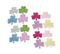 Gadpiparty 100 Pezzi materiale trifoglio Carino Toppa fortunato hair pin hair clips materiali per la realizzazione di copricapo fermagli per accessori fai da te Panno in polvere d'oro