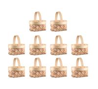 Gadpiparty 10Pcs legno chip cestino mini vimini cestino favore matrimonio vimini fiore miniatura tessuto mini cesti di legno casa delle bambole bambino piccolo