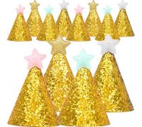 Gadpiparty 12 Cappelli di Compleanno per Stelle Lucenti, Cappelli di Stoffa Confortevoli e Resistenti per Feste di Compleanno, Set da 12 Pezzi per Celebrazioni Divertenti