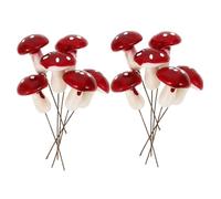 Gadpiparty 12 Pezzi Artigianato dei Funghi Decorazione all'aperto di Fuori palo ripieni Ornamento di Funghi da Giardino Arredamento da Giardino paletto Inserto Decorativo Schiuma Rosso